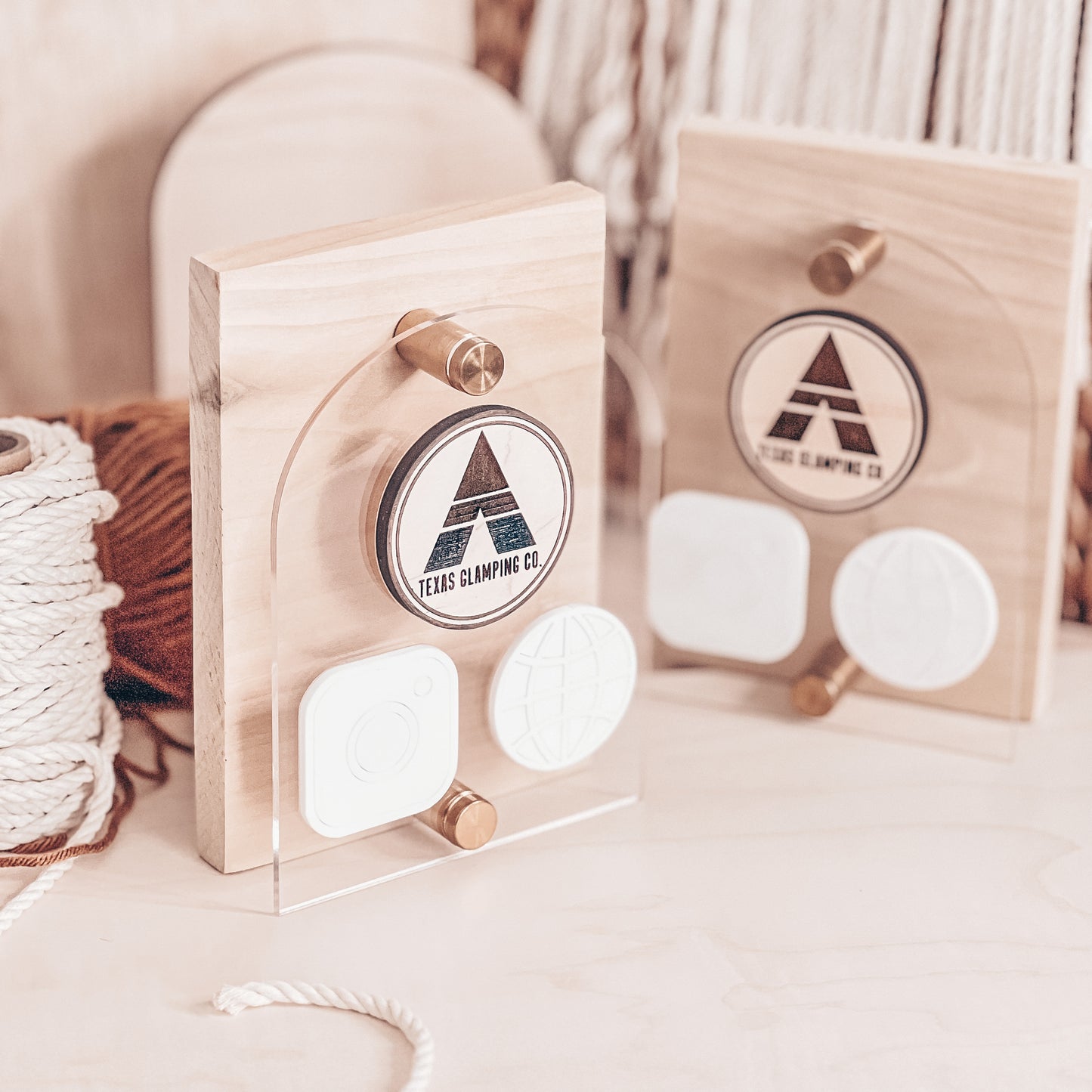 Small 3D Social Media Wood and Acrylic Sign