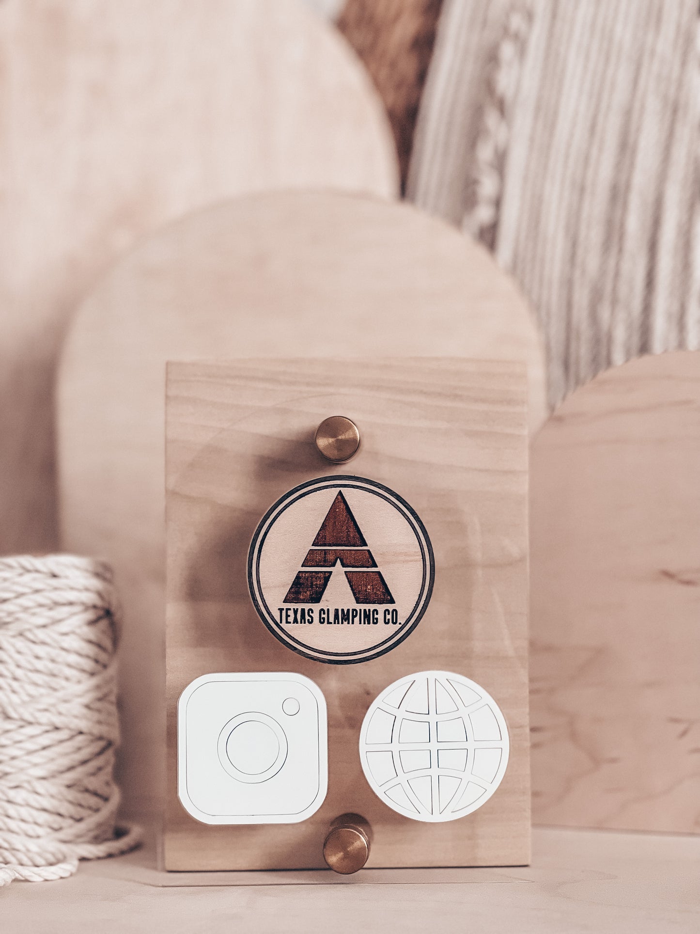 Small 3D Social Media Wood and Acrylic Sign