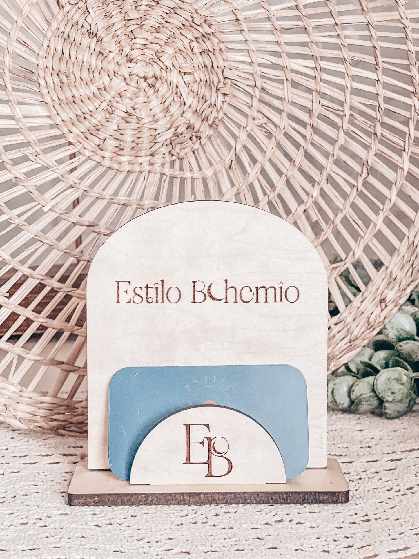 Personalized Wood Business Card Stand