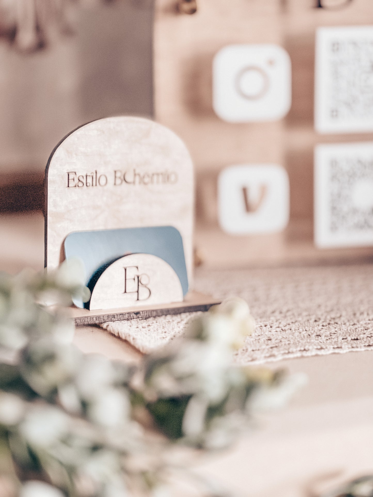 Personalized Wood Business Card Stand
